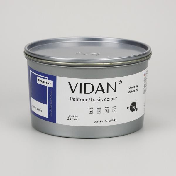 Vidan Pantone Reflex Blue C Resistant - стойкая офсетная краска для листовой печати, 1кг