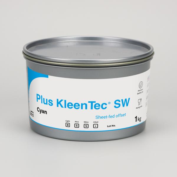 Plus Kleentec SW cyan - офсетная краска для листовой печати синяя, 1кг