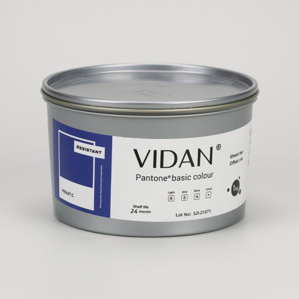 Vidan Pantone Violet C Resistant - стойкая офсетная краска для листовой печати, 1кг